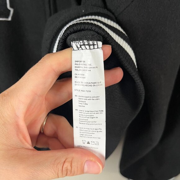 Streetwear Society Varsity Bomber Jacket – Black, Embroidered LA / M, Size L - Picture 4 of 5